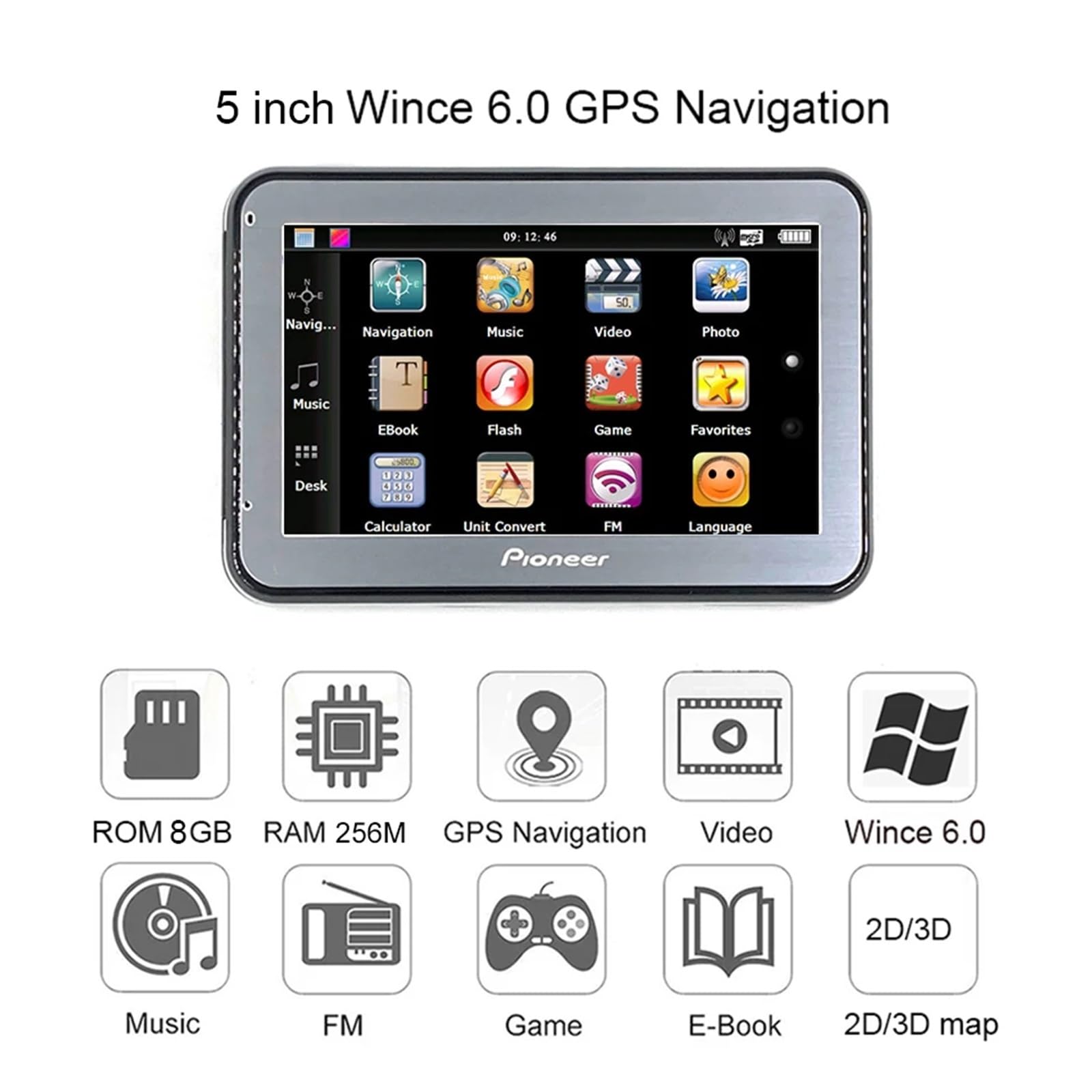 Amazon.co.jp: 5 インチ車 GPS ナビゲーション 256M+8GB FM 最新南